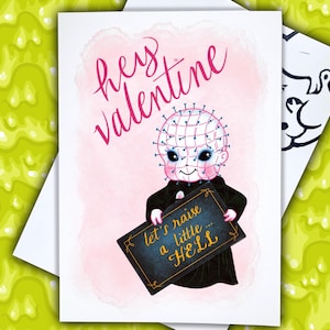 Carte Hellraiser Pinhead Loves You // série de cartes d'horreur Saint-Valentin //