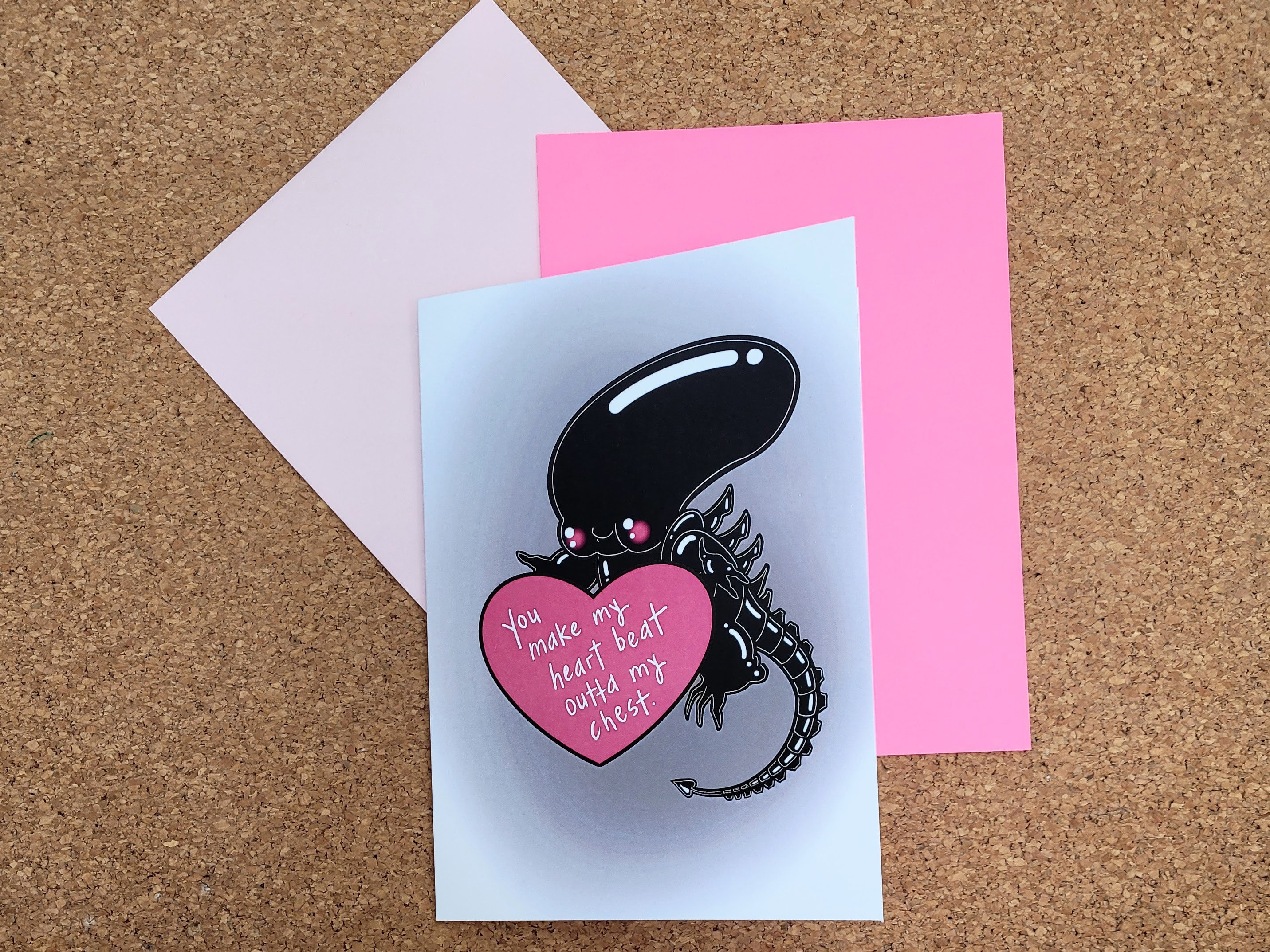 Alien Xenomorph Loves You Card // Horror Valentine Card Series // - Etsy