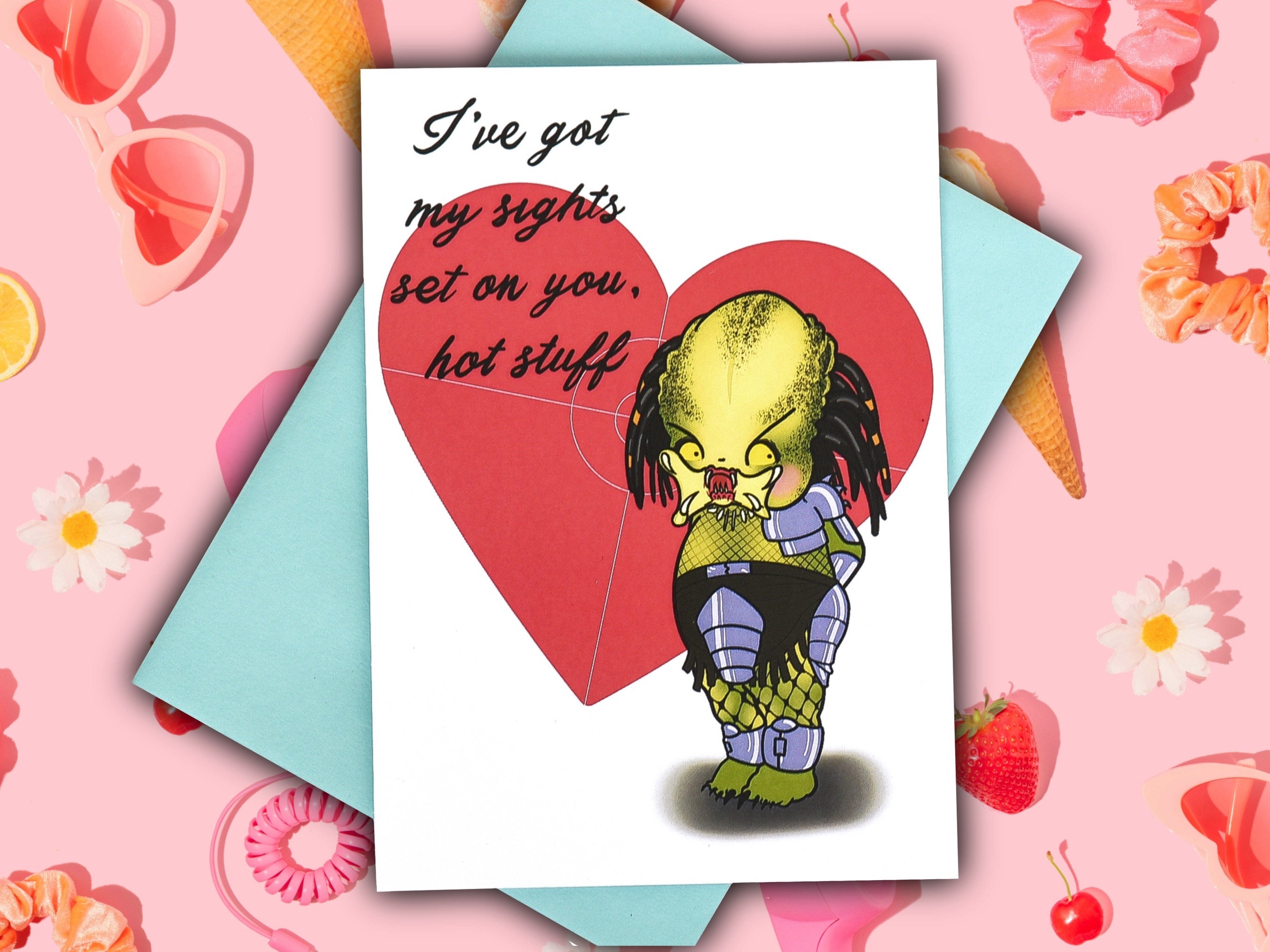 Predator Loves You Card // Horror Valentine Card Series // - Etsy