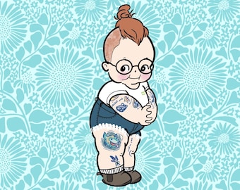 Custom kewpie doll portrait // High-quality digital file download only // Last-minute gift!