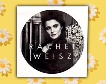 Rachel Weisz Love sticker // 3” round glossy vinyl //