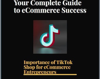 Puede incluir: Portada de libro con fondo negro con el título "TikTok Shop Mastery: Your Complete Guide to eCommerce Success". Un logotipo de TikTok está centrado, con el texto "Importance of TikTok Shop for eCommerce Entrepreneurs". Autor: Olaitan Ogalar.