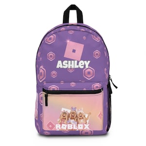 Personalized Roblox Backpack: Pink School Bag, Custom Name