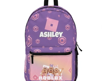 Personalized Roblox Backpack: Pink School Bag, Custom Name