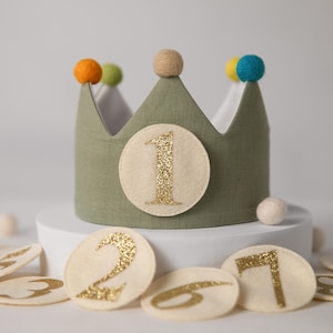 Embroidered Kids Crown – Custom Fabric Birthday Hat – Toddler Party Keepsake