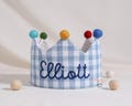 Hand Embroidered Linen Birthday Crown | Boho Keepsake for Kids, Children's Parties product logo