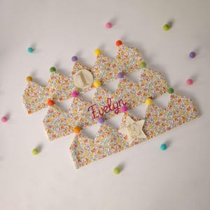 Embroidered Kids Crown – Custom Fabric Birthday Hat – Toddler Party Keepsake