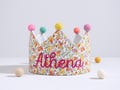 Hand Embroidered Linen Birthday Crown, Personalized Keepsake for Kids product logo