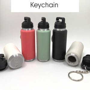 Mini Yeti Rambler inspired 3D printed keychain & chapstick holder. Great attention to detail! Perfect for gift exchanges / stocking stuffers