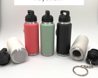 Mini Yeti Rambler inspired 3D printed keychain & chapstick holder. Great attention to detail! Perfect for gift exchanges / stocking stuffers