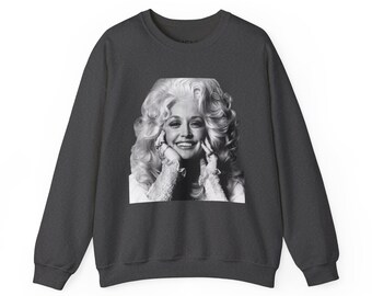 Sudadera vintage de cuello redondo Dolly, sudadera extragrande y acogedora, sudadera con estampado retro, regalo perfecto para amantes de la música, ropa de invierno.
