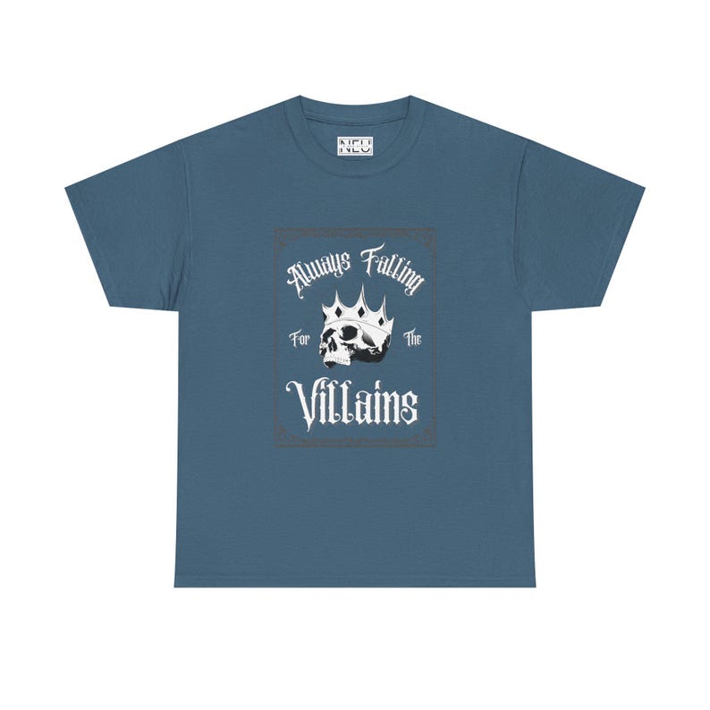 T-shirt unisex in cotone Always Falling For The Villains - T-shirt per amanti dei libri, abbigliamento piccante per libri, abbigliamento osceno, regalo per amanti dei libri, maglietta grafica immagine 10