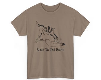 Sugar Glider Cotton Tee: 'Slide To The Right' Cha Cha Slide T-Shirt, Casual Shirt for Party Goers, Girl's Weekend, Bachelorette Party Attire
