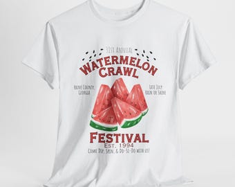 Camiseta del festival Watermelon Crawl: Camiseta de música country, estilo veraniego, country western, country de los 90, unisex, gráfica, de concierto