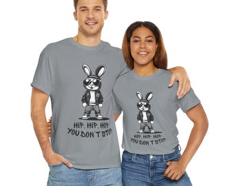 Camiseta unisex de algodón Hip Hop "You Don't Stop Bunny Rabbit": ¡Ideal para Pascua! Regalo para amantes de la música, Hip Hop Bunny.
