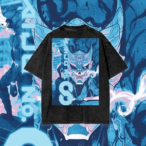 Kaiju Anime Acid Wash Oversize T-Shirt, Vintage Manga Shirt, Japanese Monster Tee, Streetwear Shirt / VASTHERA / Free Shipping