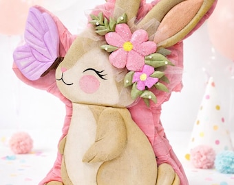 Handmade Bunny Pinata: Up to 24" Easter Party Decoration