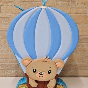 Teddy Bear Hot Air Balloon Pinata: Handmade Baby Shower Decoration