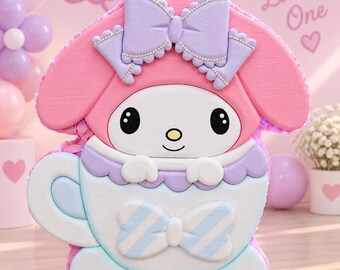 My Melody Piñata, Pink Tea Party Birthday Decor