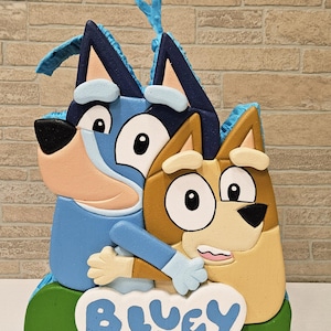 Bluey and Bingo Piñata: Handmade Kids Birthday Party Decoration