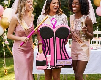 Bachelorette Party Piñata Set: Corset & Champagne Bottle, Handmade Decoration