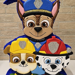Paw Patrol Piñata / Chase & Marshall Birthday Party Decoration / Piñata Patrulla Canina Fiesta infantil