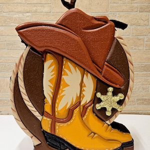 Handgemachte Cowboy Stiefel Piñata: Western Rodeo Party Dekoration