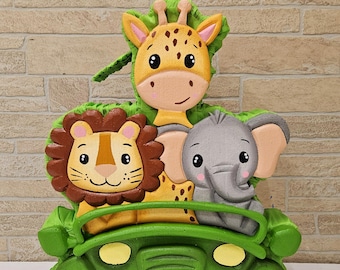 Safari Animals Pinata: Handmade Jungle Party Decoration