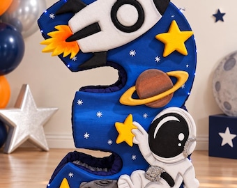 Space Number Piñata, Astronaut Birthday Party Decor