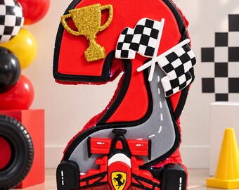 Race Car Number Piñata, Racing Birthday Party Decor