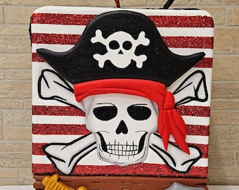 Pirat Pinata / Piñata de Pirata / Gra na przyjęcie urodzinowe w poszukiwaniu skarbów / Dekoracja piracka /