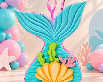 Handmade Mermaid Tail Pinata: Party Decoration, Holds 20 lbs