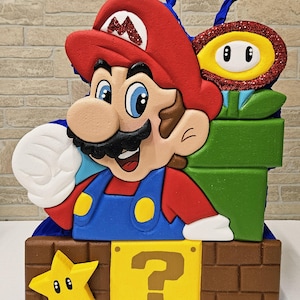 Super Mario Bros Piñata: Handmade Birthday Party Decoration