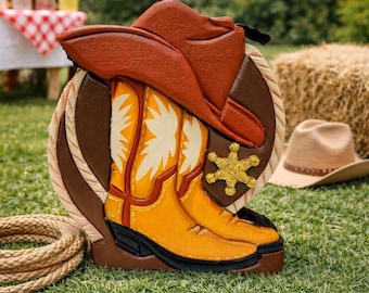 Handmade Cowboy Boots Piñata: Western Rodeo Party Decoration