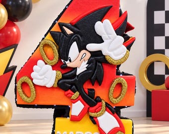 Shadow the Hedgehog Piñata, Personalized Sonic Birthday Party Decor