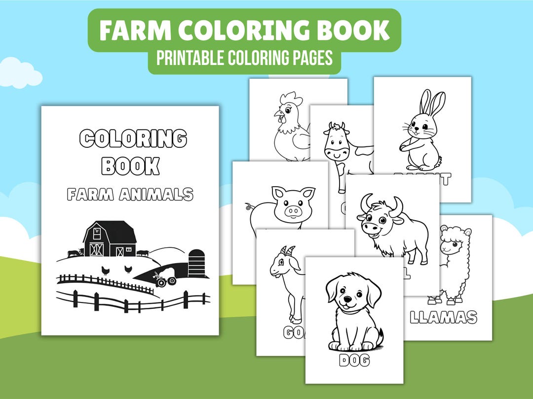 Farm Animal Coloring Book for Kids – Bubble Letters & Animals – PDF ...