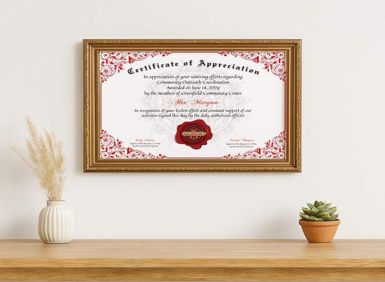 Employee Appreciation Certificate | Editable PDF Award Template ...