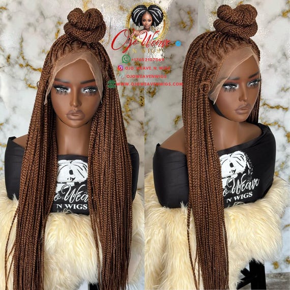 Single braids unit. Adaobi Frontal Box Braids Wig – Anne Elise Braids main image 3