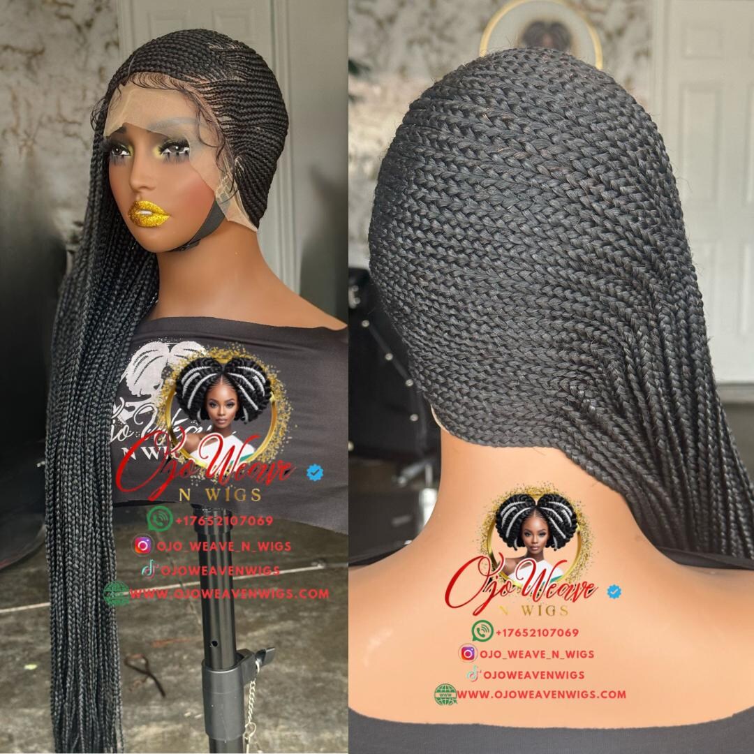 Full Lace Lemonade Braids - 26/28 Inches, 1B, Human Hair Base Made to ...