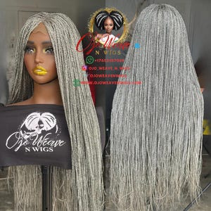 Grey Micro Braids -made to order 22/24 inches