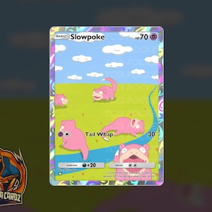 Slowpoke Full Art TCG POCKET Proxy Pokemon Card Holographic