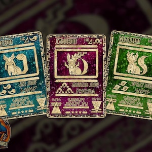 Sylveon Glaceon & Leafeon Ancient Custom Pokemon Card Set x3 Cards Holographic