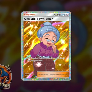 Celestic Town Elder Trainer Full Art TCG POCKET Proxy Pokemon Card Holographic