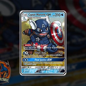 Captain Wartortle Custom Pokemon Card Full Art Holographic