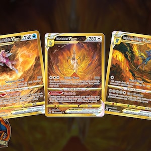 Palkia Dialga & Arceus Gold Vstar Full Art Proxy Pokemon Card Set x3 Cards Holographic