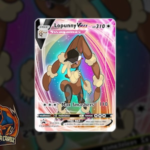 Lopunny Stylish Custom Pokemon Card Full Art Swagamax Holographic