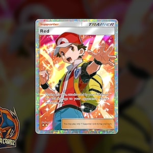 Red Trainer Full Art TCG POCKET Proxy Pokemon Card Holographic