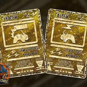 Pikachu & Raichu Ancient Custom Pokemon Card Set x2 Cards Holographic