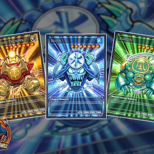 Sanga Suijin & Kazejin Custom Yugioh Card Set x3 Cards Holographic