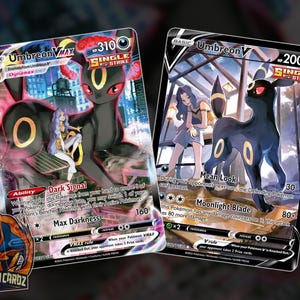 Umbreon Vmax & Umbreon V Full Art Trainer Gallery Proxy Pokemon Card Set x2 Cards Holographic